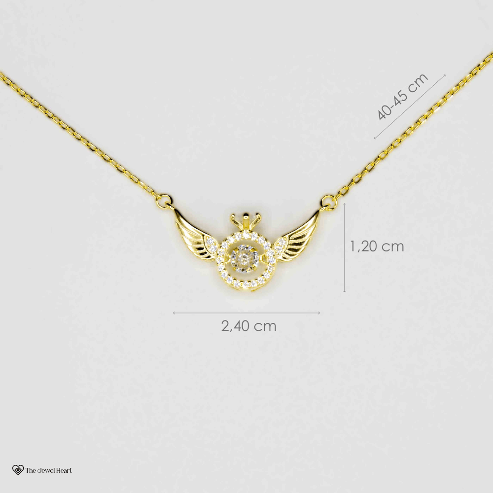colier guardian angel placat cu aur 14k