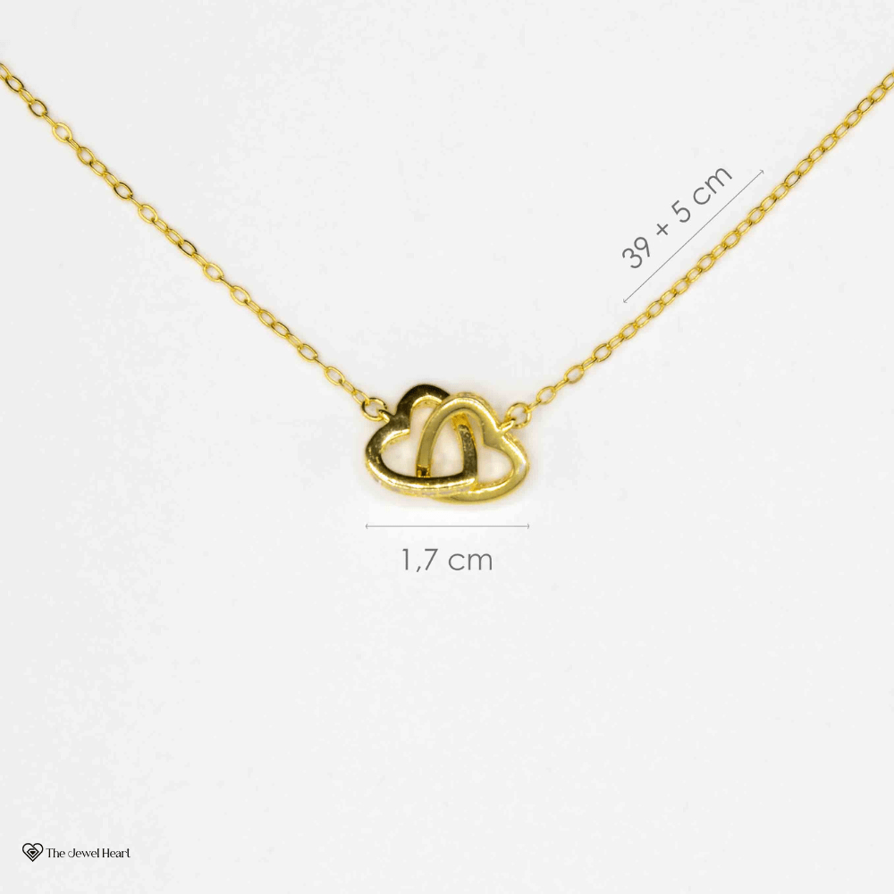 lantisor inimi placat cu aur 14k