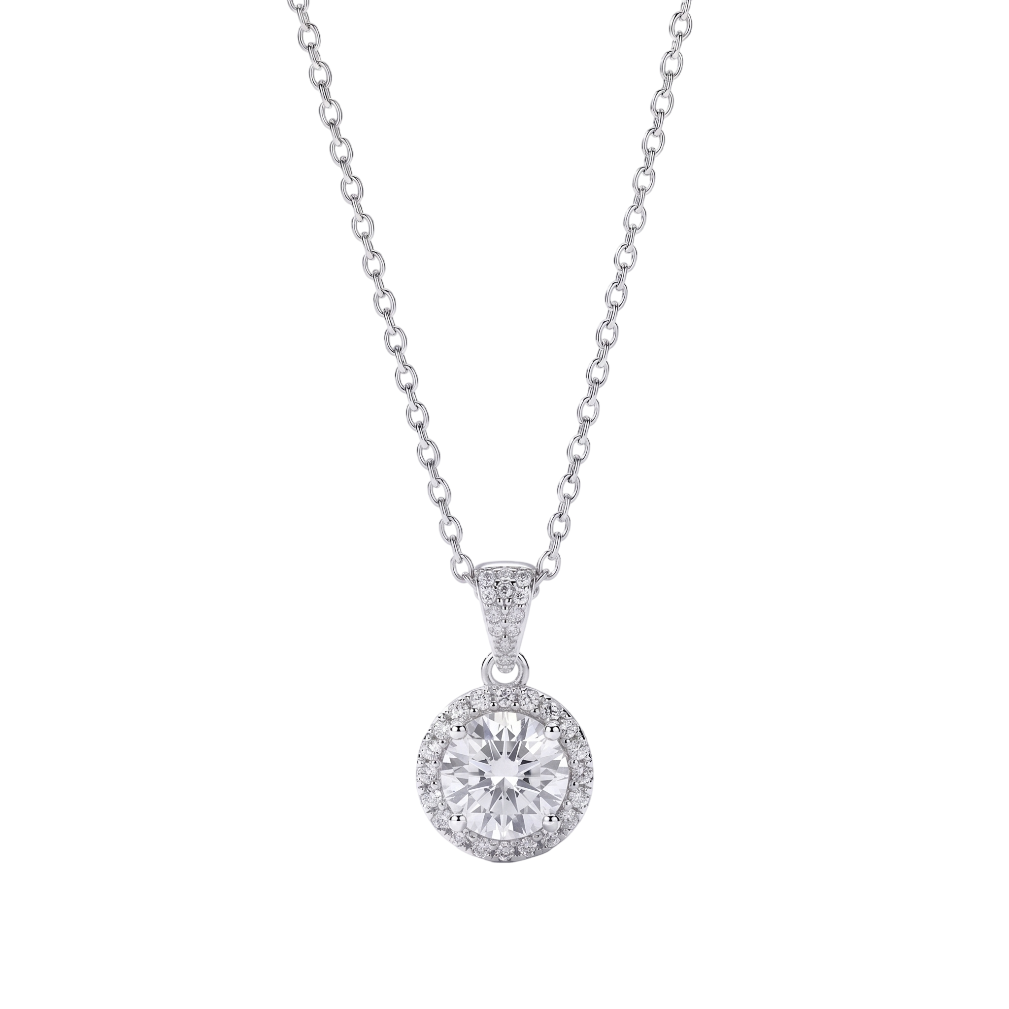 pandantiv rotund halo zirconiu
