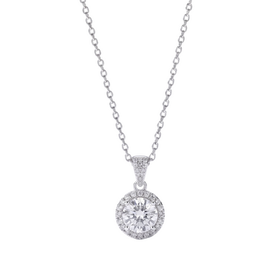 pandantiv rotund halo zirconiu