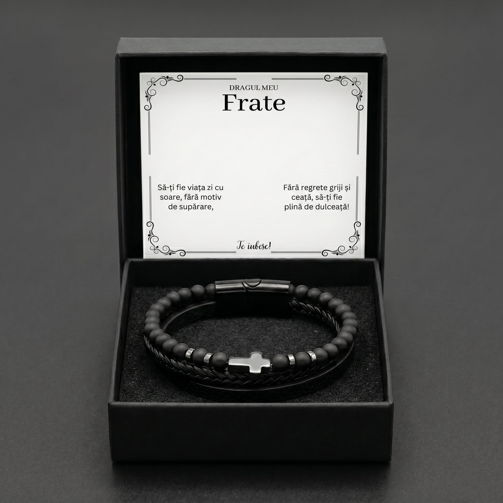 cadou frate brățară piele